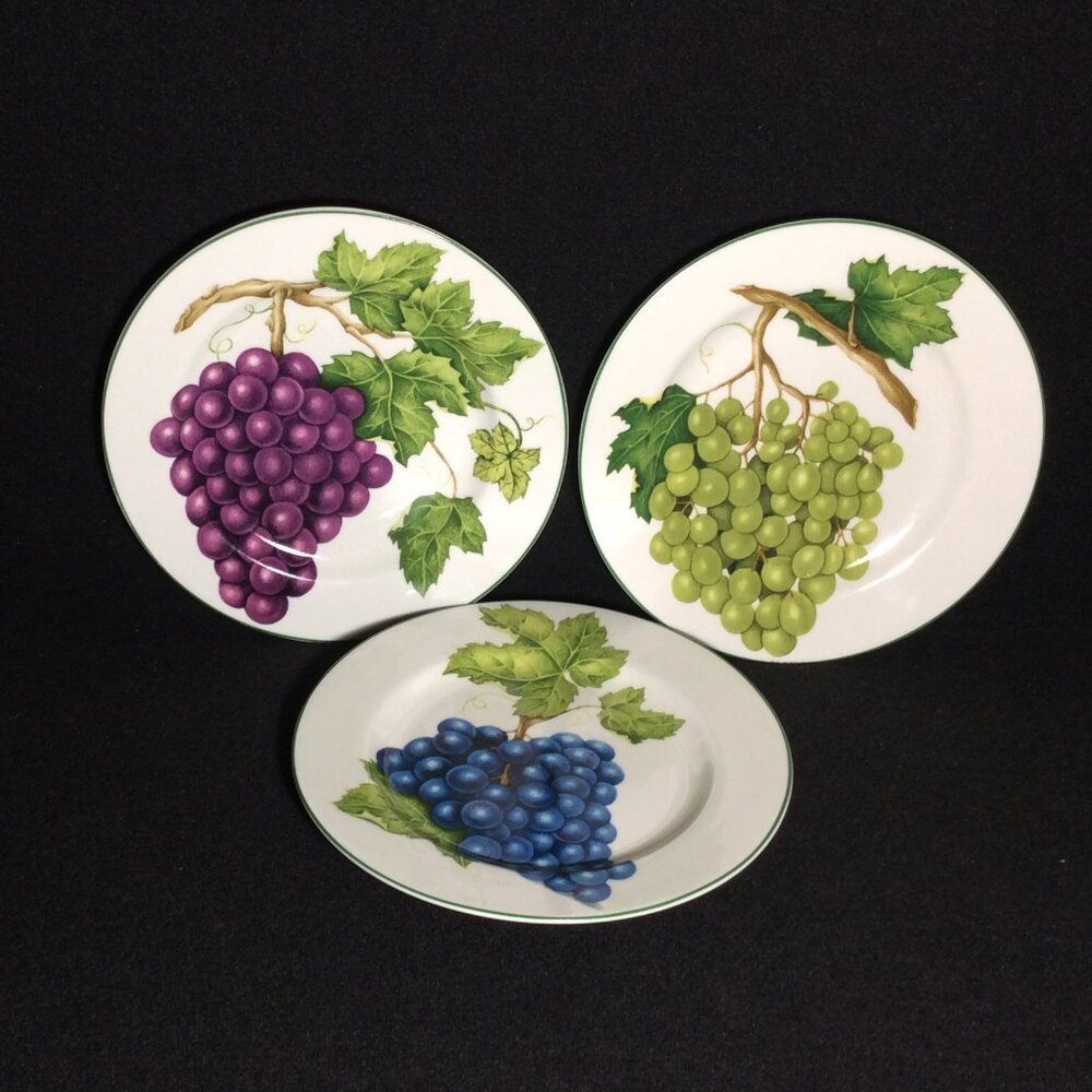 American Atelier At Home 5039 Vineyard 8" Porcelain Salad Plates Set of 3